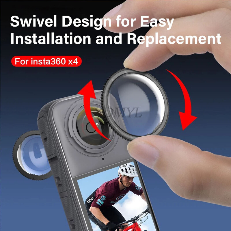 PC Len Zaštitno ogledalo za Insta360 X4 Anti-Scratch Lens Cap Protector Cover Rotirajući zaštitni dodaci za sportske kamere