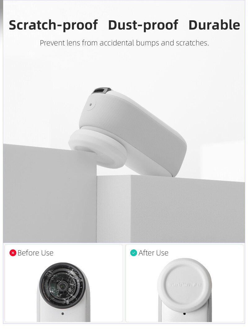 Za kameru Insta360 GO 3S Silikonsko kućište za leće otporno na ogrebotine Poklopac za leće Neklizajući zaštitni poklopac s uzicom za Insta360 GO 3S