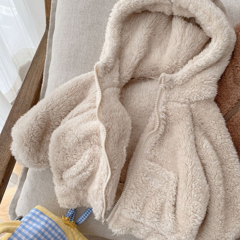 Haina de blana pentru copii 0-6 ani, fata de iarna, super draguta, top cu gluga ingrosata, haine de iarna pentru bebelusi culoare uni CY776