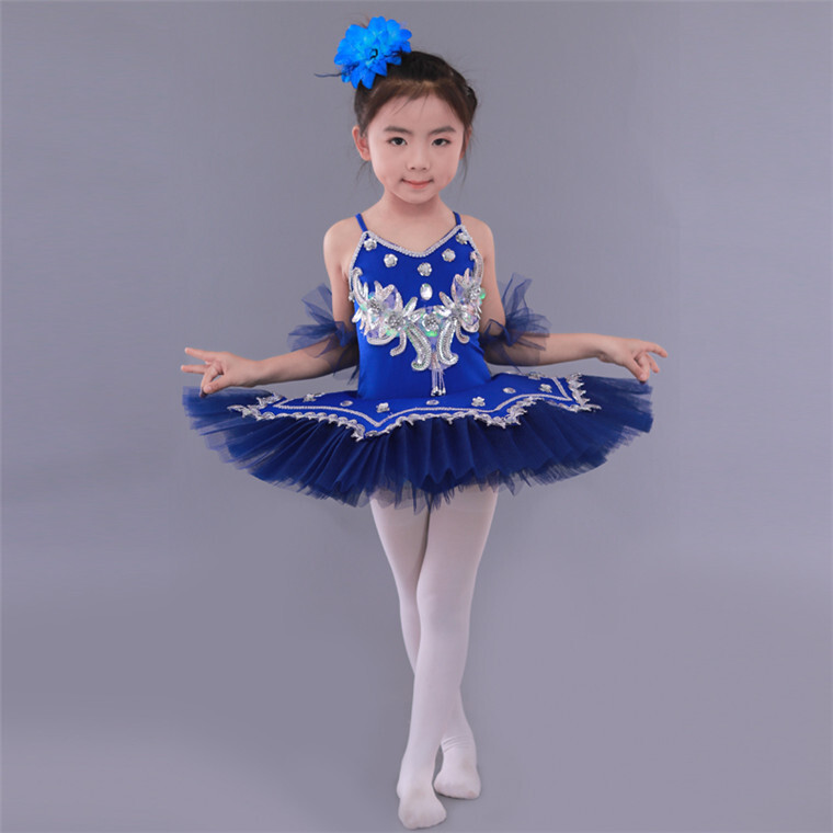 Fusta tutu pentru copii cu bretele Little Swan Dance Swan Lake Fusta tutu pentru fete Fusta TUTU de balet profesional cu paiete