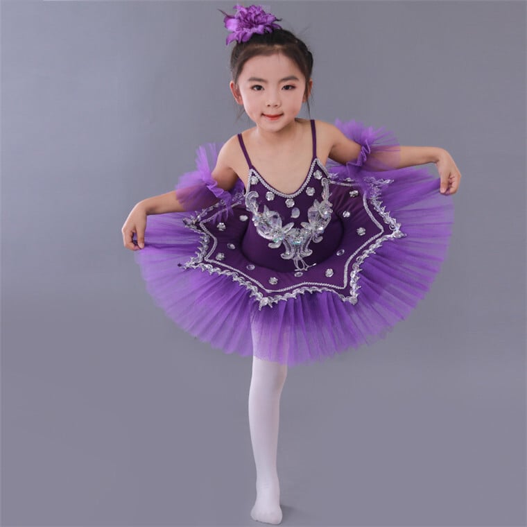 Fusta tutu pentru copii cu bretele Little Swan Dance Swan Lake Fusta tutu pentru fete Fusta TUTU de balet profesional cu paiete