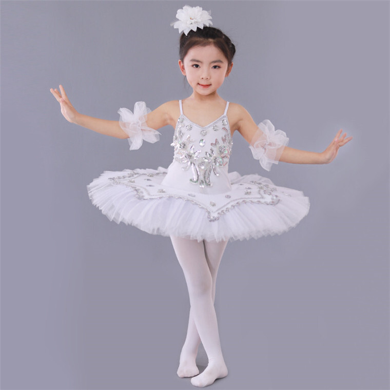 Fusta tutu pentru copii cu bretele Little Swan Dance Swan Lake Fusta tutu pentru fete Fusta TUTU de balet profesional cu paiete