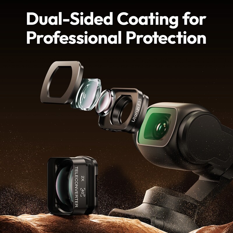 Ulanzi F35 Pocket 3 širokokutni objektiv i teleobjektiv za DJI Osmo Pocket 3 magnetski dodatak za fotografije Brza instalacija