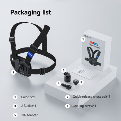 TELESIN Quick Release remen za prsa Nosač za remen za GoPro Hero 13 12 11 10 9 8 7 6 5 Insta360 SJCAM DJI OSMO Akcija