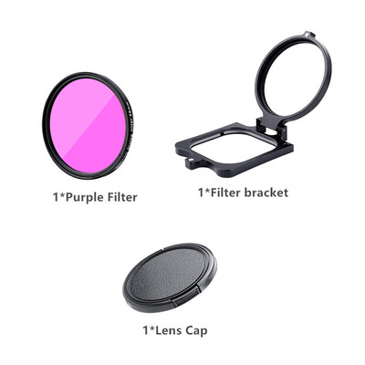 Originalno vodootporno kućište Filter Leća Zaštitna školjka Držač adaptera filtra za GoPro Hero 8 akcijsku kameru Ljubičasto Crveni filteri