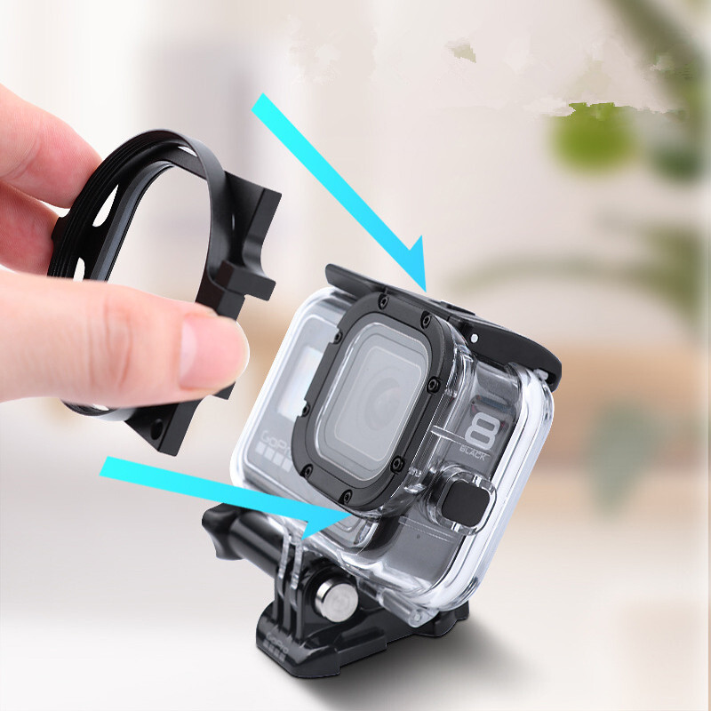 Originalno vodootporno kućište Filter Leća Zaštitna školjka Držač adaptera filtra za GoPro Hero 8 akcijsku kameru Ljubičasto Crveni filteri