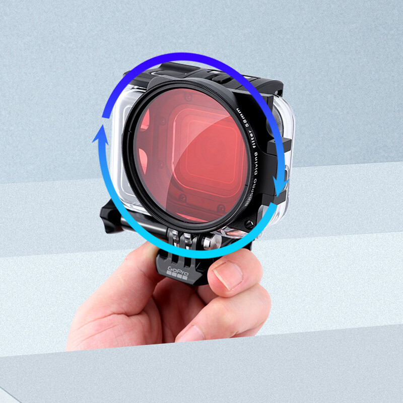 Originalno vodootporno kućište Filter Leća Zaštitna školjka Držač adaptera filtra za GoPro Hero 8 akcijsku kameru Ljubičasto Crveni filteri