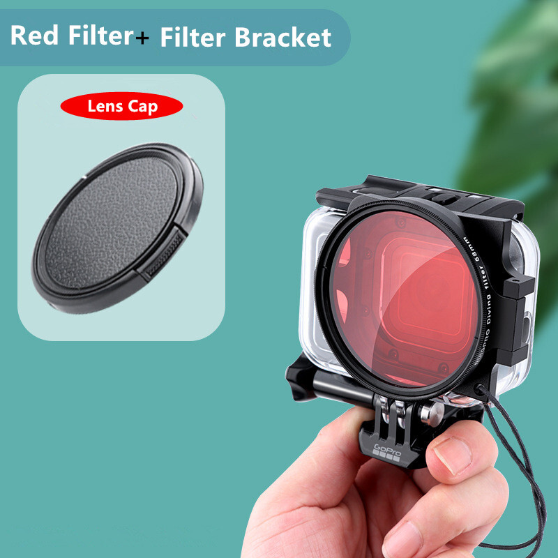 Originalno vodootporno kućište Filter Leća Zaštitna školjka Držač adaptera filtra za GoPro Hero 8 akcijsku kameru Ljubičasto Crveni filteri