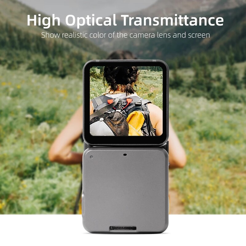 9H karastatud ekraanikile DJI Osmo Action 2 kriimustuskindla klaaskile HD objektiivi kaitsekile jaoks DJI Action 2 tarvikutele