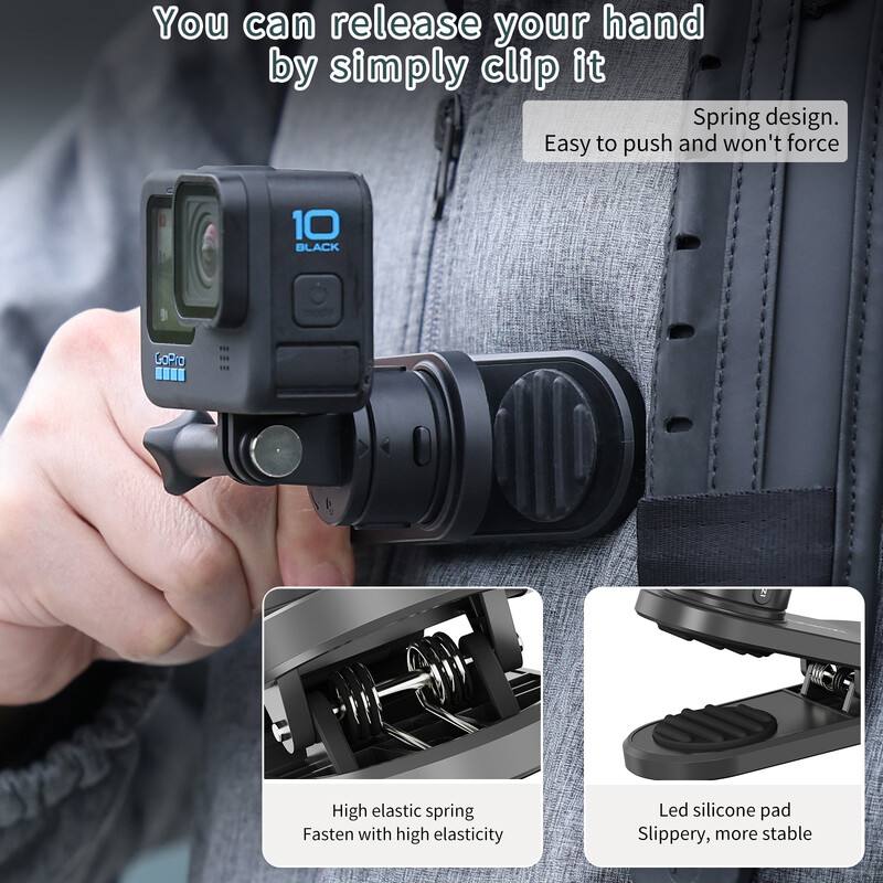 Ulanzi magnetska stezaljka za ruksak rotacija od 360° za GoPro Hero 13 11 10 9 8 7 Insta360 X3 DJI mini 3 Dodatak za akcijsku kameru