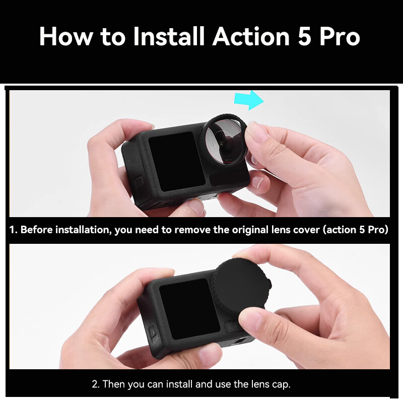 Za DJI Osmo Action 5 Pro 4 Poklopac objektiva HD kaljeno staklo Zaštitno staklo Prednja stražnja filmska kapica Za DJI Action 4 5Pro Dodaci