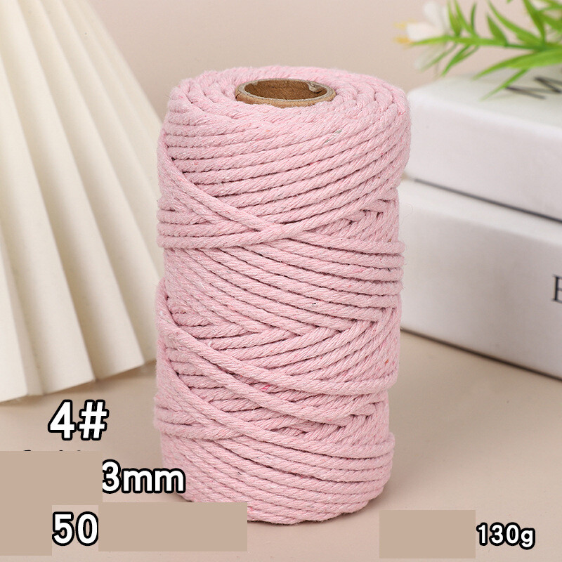 Pārrobežu krāsaina kokvilnas virve 3mm aukla DIY roku darbs rīsu virve pelmeņiem materiāls pīta dekoratīva virve Pret kaķu skrāpējumiem