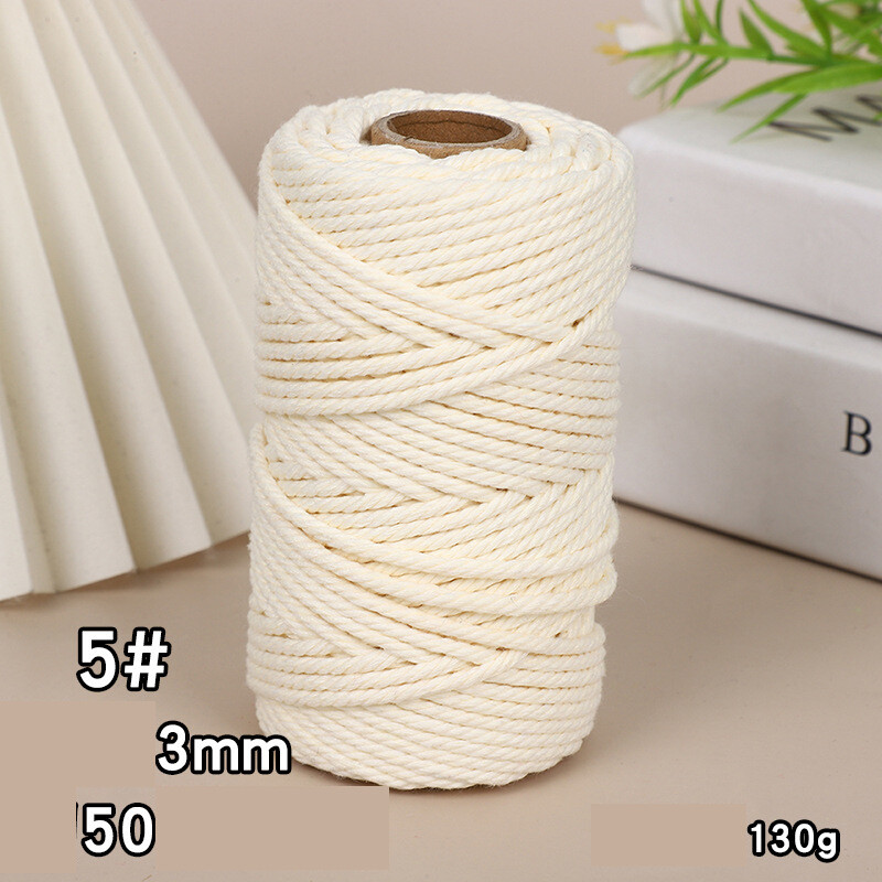 Pārrobežu krāsaina kokvilnas virve 3mm aukla DIY roku darbs rīsu virve pelmeņiem materiāls pīta dekoratīva virve Pret kaķu skrāpējumiem