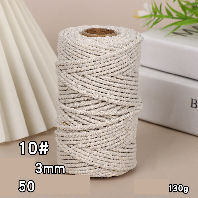 Pārrobežu krāsaina kokvilnas virve 3mm aukla DIY roku darbs rīsu virve pelmeņiem materiāls pīta dekoratīva virve Pret kaķu skrāpējumiem