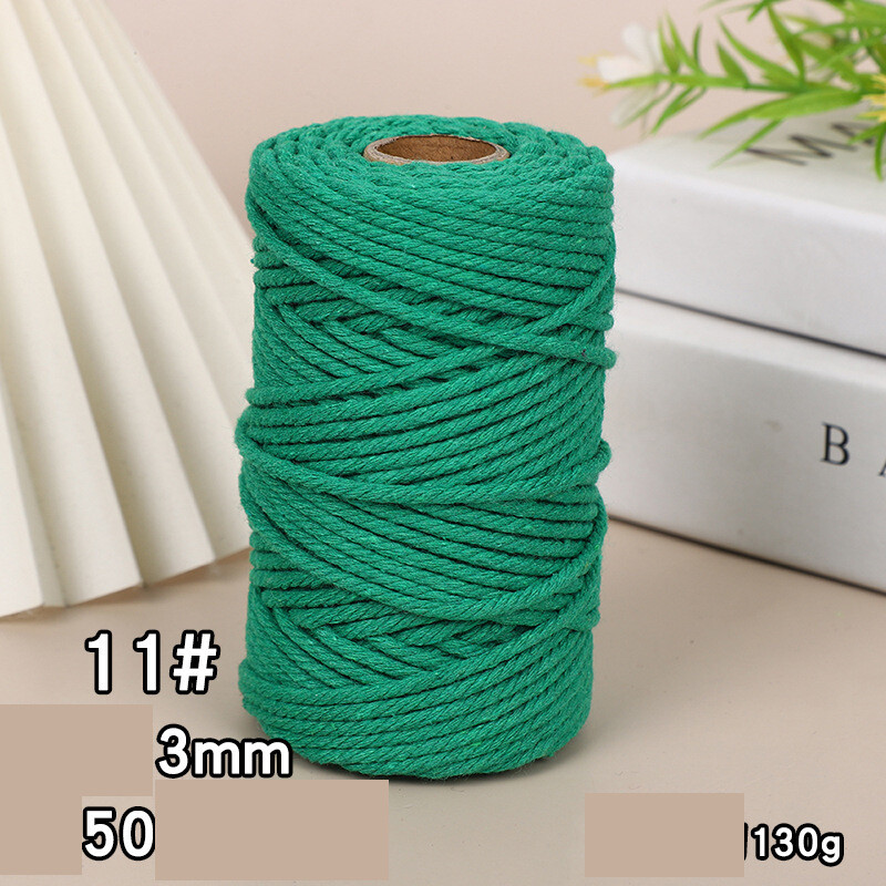 Pārrobežu krāsaina kokvilnas virve 3mm aukla DIY roku darbs rīsu virve pelmeņiem materiāls pīta dekoratīva virve Pret kaķu skrāpējumiem