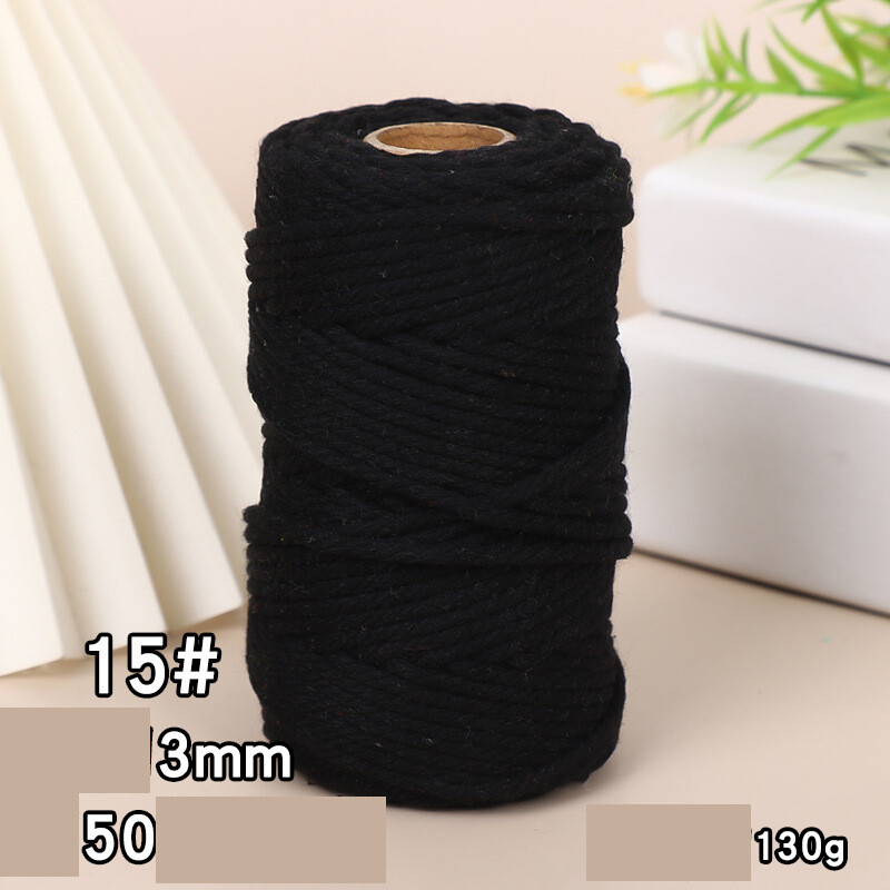 Pārrobežu krāsaina kokvilnas virve 3mm aukla DIY roku darbs rīsu virve pelmeņiem materiāls pīta dekoratīva virve Pret kaķu skrāpējumiem