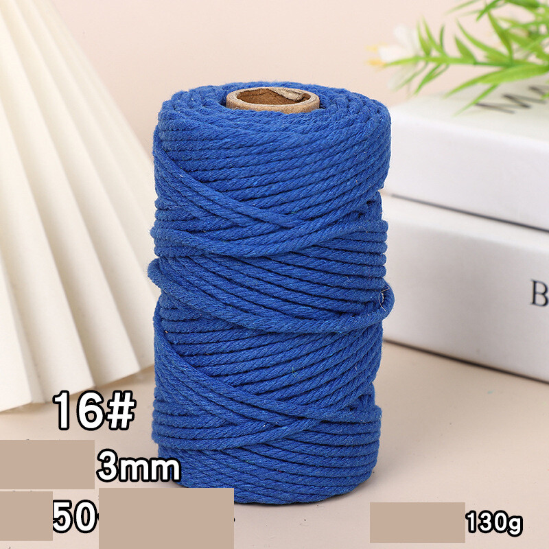 Pārrobežu krāsaina kokvilnas virve 3mm aukla DIY roku darbs rīsu virve pelmeņiem materiāls pīta dekoratīva virve Pret kaķu skrāpējumiem