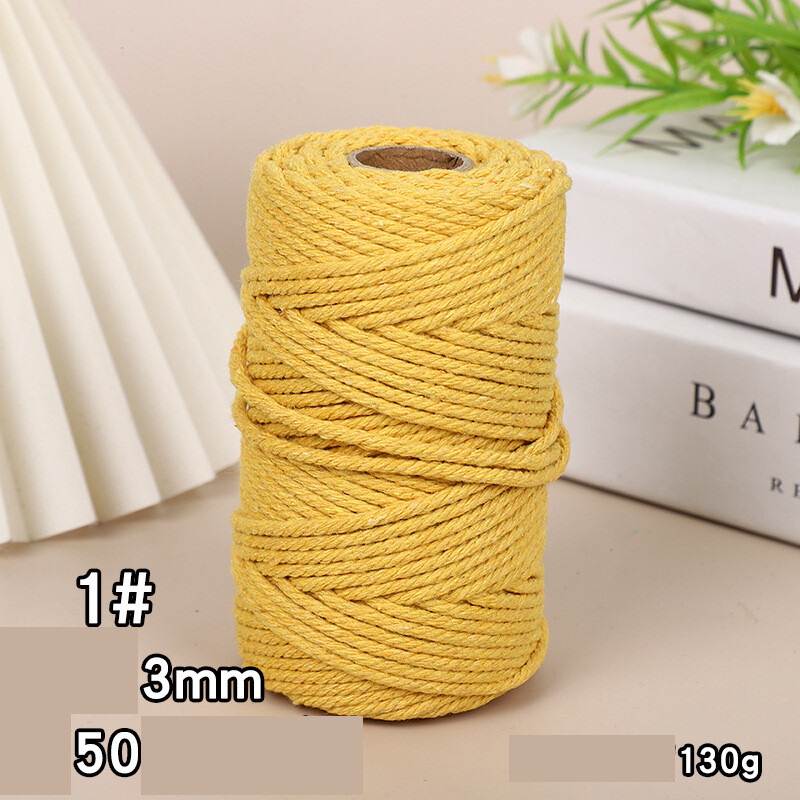 Pārrobežu krāsaina kokvilnas virve 3mm aukla DIY roku darbs rīsu virve pelmeņiem materiāls pīta dekoratīva virve Pret kaķu skrāpējumiem