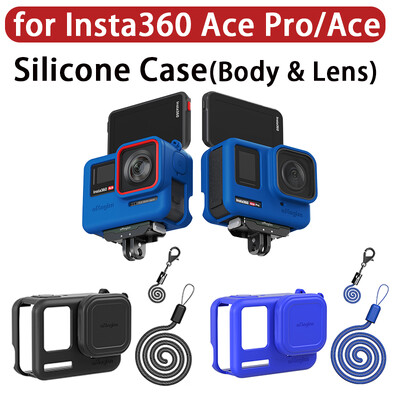 Insta360 Ace/Ace Pro silikona korpusa aizsargmaciņa Skrāpējumiem izturīgs korpusa kameras objektīva vāciņš Insta360 Ace Pro aksesuāriem
