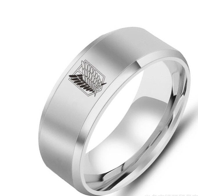 8 mm nerūdijančio plieno ataka ant Titan Wings of Liberty logotipo žiedo uodegos žiedo vyrų žiedo žiedo karšti išpardavimai