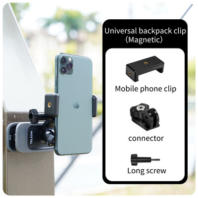 Suport cu clemă pentru rucsac magnetic cu rotație de 360° TELESIN pentru GoPro Hero 13 12 11 10 9 8 7 Insta360 Accesorii pentru camera de acțiune DJI