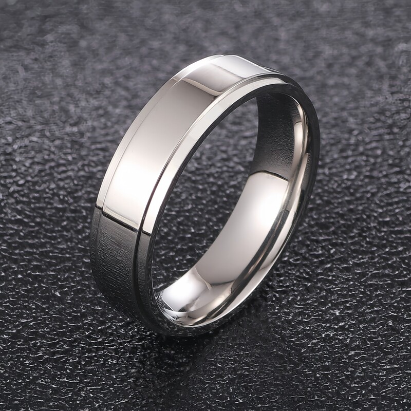 Magiškas europietiškas ir amerikietiškas pokerio blizgus veidrodinis paprastas žiedas didelės raiškos atspindintis titano plieno žiedas ryškus nerūdijančio plieno kortelių skaitymo žiedas