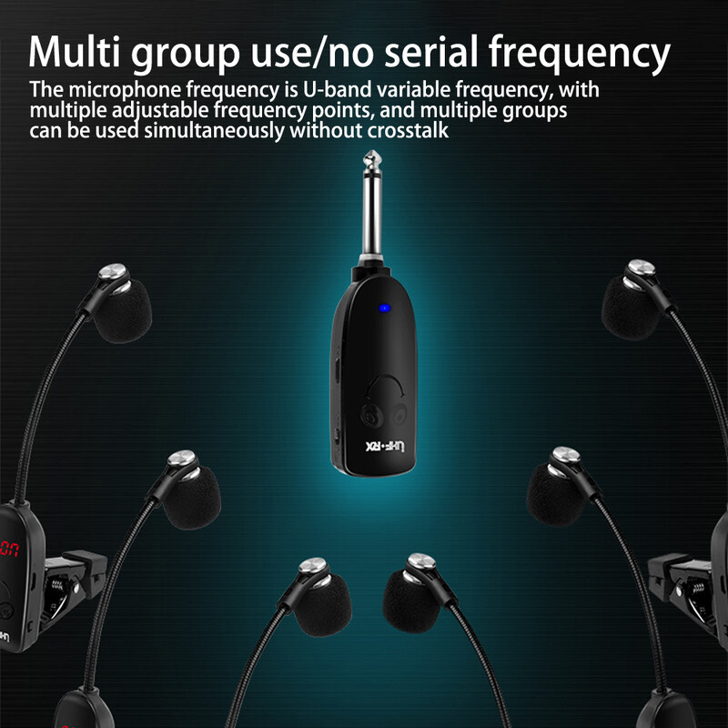 Sax тромпет тромбон специален безжичен микрофон Безжичен приемник Предавател, 160 фута обхват, Plug and Play, Страхотен за тромпети