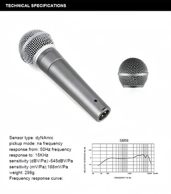 SM58-50A Cardioid Dynamic Microphone For Stage Singing Επαγγελματικό ενσύρματο μικρόφωνο για Shure Karaoke BBOX Recording Vocal