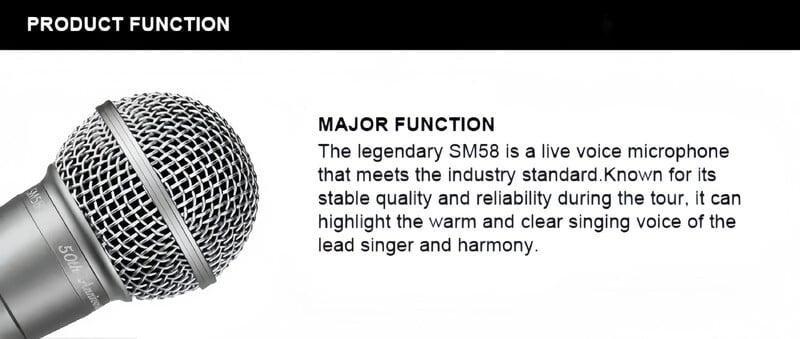 SM58-50A Кардиоиден динамичен микрофон за сценично пеене Професионален кабелен микрофон за караоке Shure BBOX запис на вокал