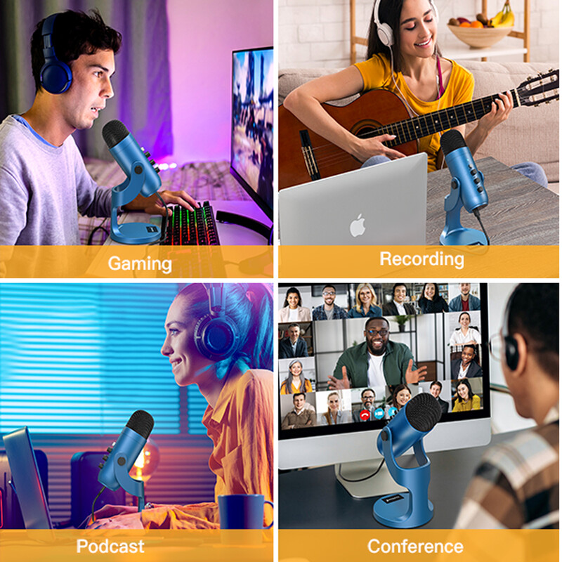 USB kondenzatorski mikrofon Studio za snimanje Mikrofon za osobno računalo Prijenosno računalo Windows Streaming Video igre Podcasting Vokal Plavi K66