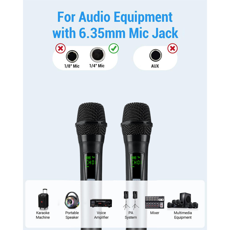 Punjivi bežični mikrofon, dinamički mikrofon, ručni mikrofon, mikrofon za zabavu, karaoke, profesionalne crkvene predstave, sastanke