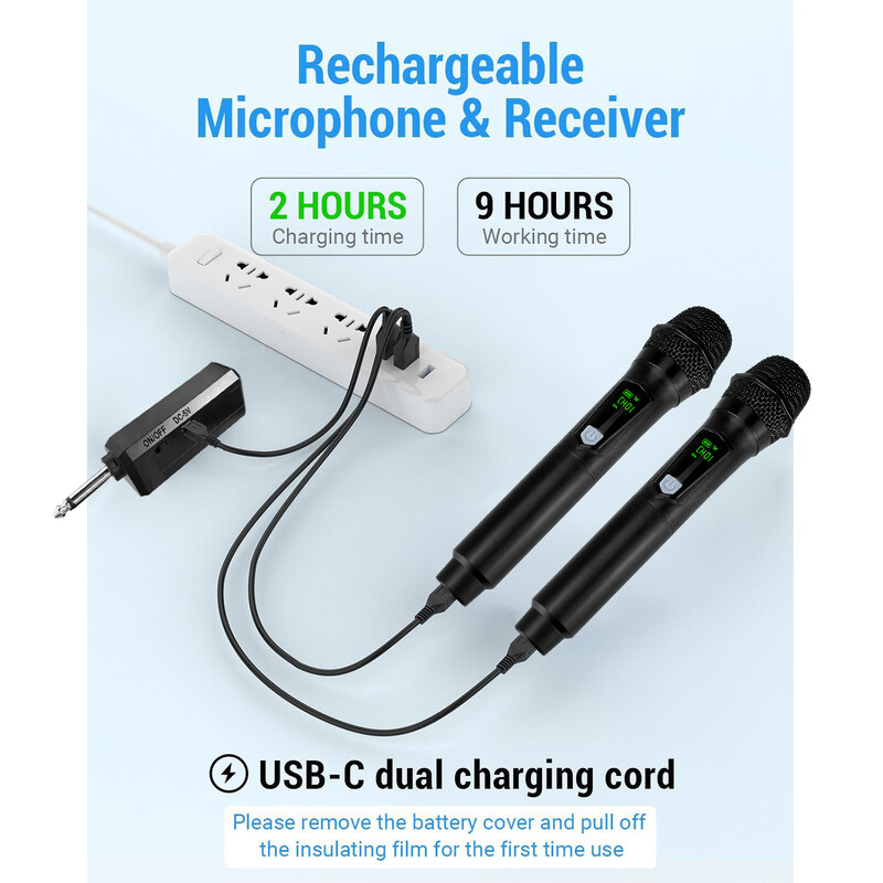 Punjivi bežični mikrofon, dinamički mikrofon, ručni mikrofon, mikrofon za zabavu, karaoke, profesionalne crkvene predstave, sastanke