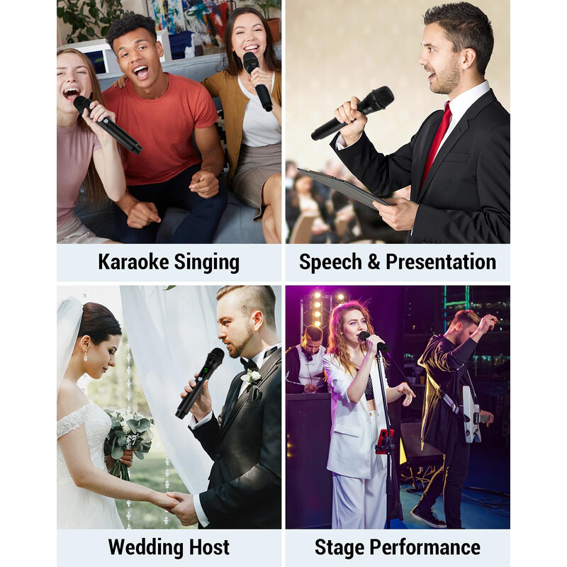 Punjivi bežični mikrofon, dinamički mikrofon, ručni mikrofon, mikrofon za zabavu, karaoke, profesionalne crkvene predstave, sastanke