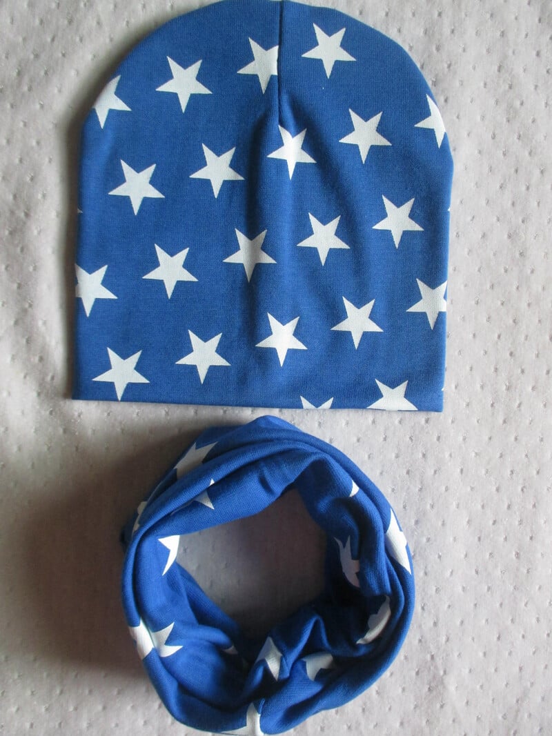 Beebi mütsi sallikomplekt sügis- ja talvine laste soe kootud müts Star kampsun beebi lootemüts