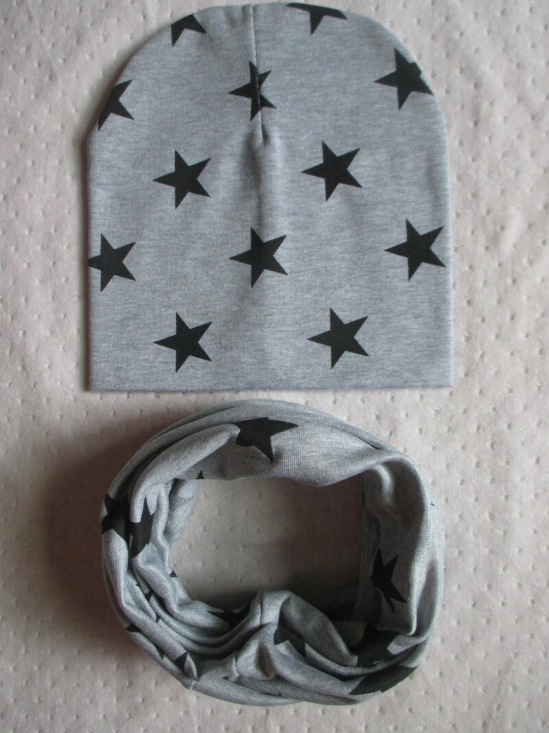 Beebi mütsi sallikomplekt sügis- ja talvine laste soe kootud müts Star kampsun beebi lootemüts