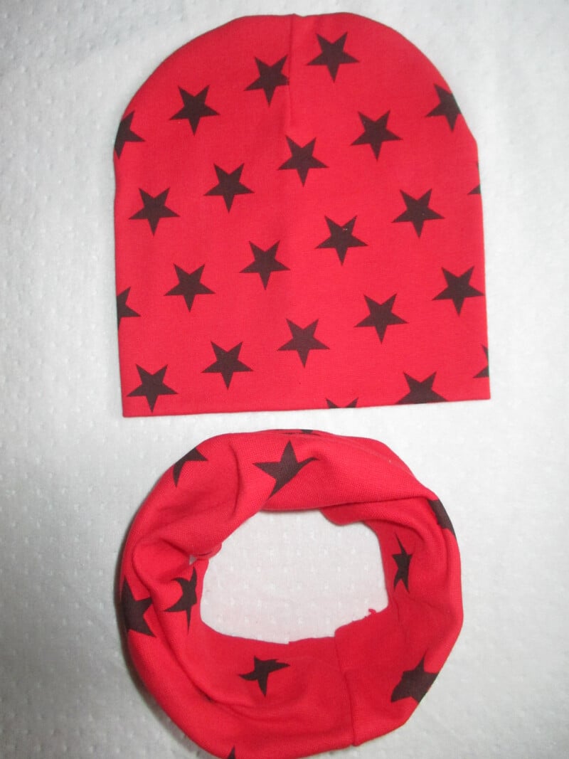 Beebi mütsi sallikomplekt sügis- ja talvine laste soe kootud müts Star kampsun beebi lootemüts
