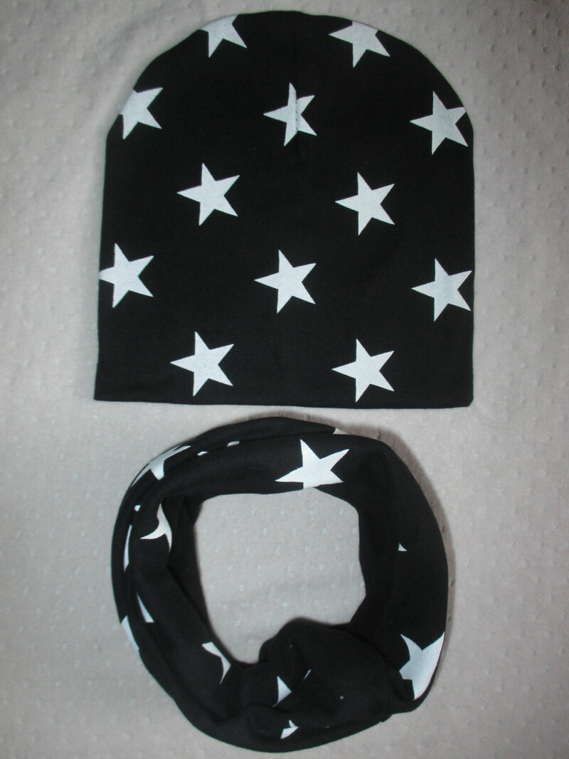 Beebi mütsi sallikomplekt sügis- ja talvine laste soe kootud müts Star kampsun beebi lootemüts