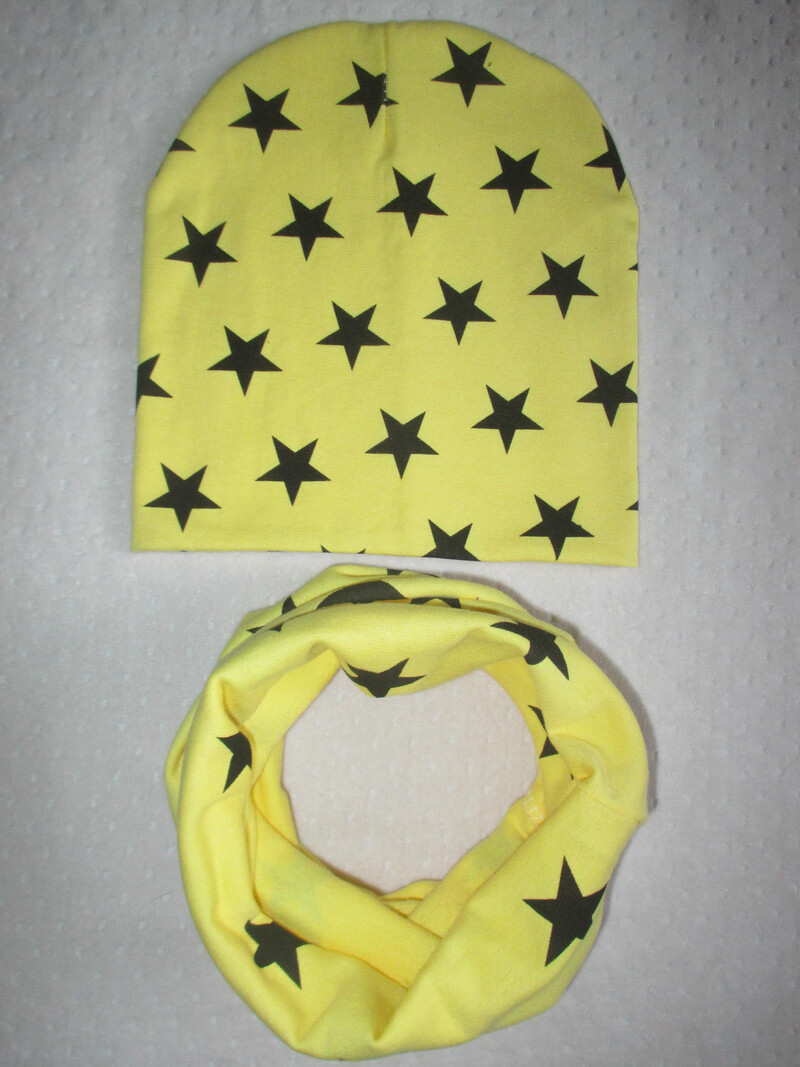 Beebi mütsi sallikomplekt sügis- ja talvine laste soe kootud müts Star kampsun beebi lootemüts