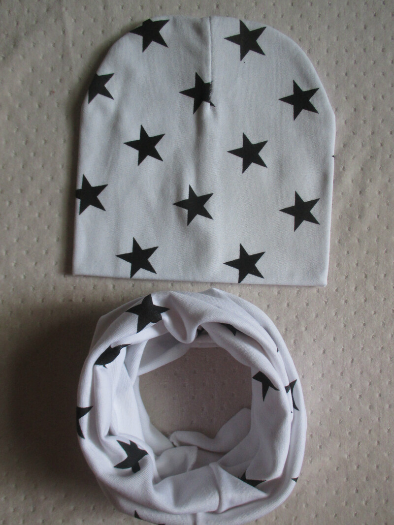 Beebi mütsi sallikomplekt sügis- ja talvine laste soe kootud müts Star kampsun beebi lootemüts