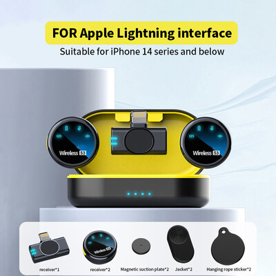 Mini S3 безжичен микрофон с магнитна катарама Lavalier Mic 2.4G преносим микрофон за запис на глас с приемник за Android iOS