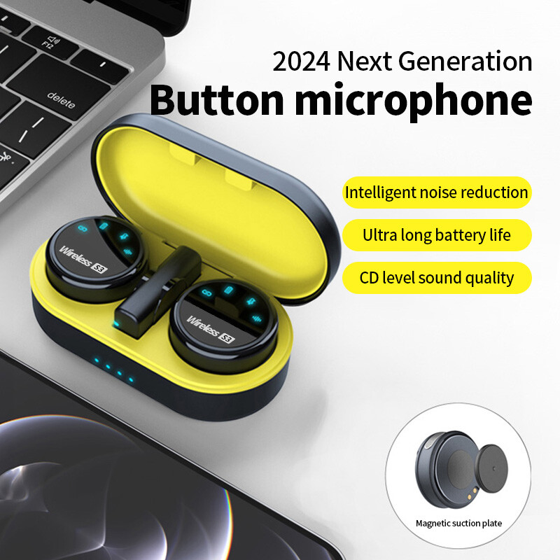 Mini S3 безжичен микрофон с магнитна катарама Lavalier Mic 2.4G преносим микрофон за запис на глас с приемник за Android iOS