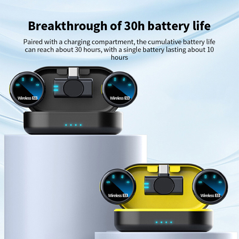 Mini S3 безжичен микрофон с магнитна катарама Lavalier Mic 2.4G преносим микрофон за запис на глас с приемник за Android iOS