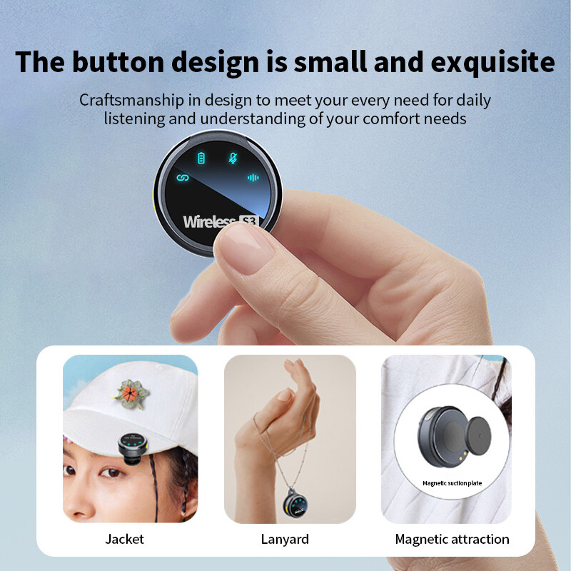 Mini S3 безжичен микрофон с магнитна катарама Lavalier Mic 2.4G преносим микрофон за запис на глас с приемник за Android iOS