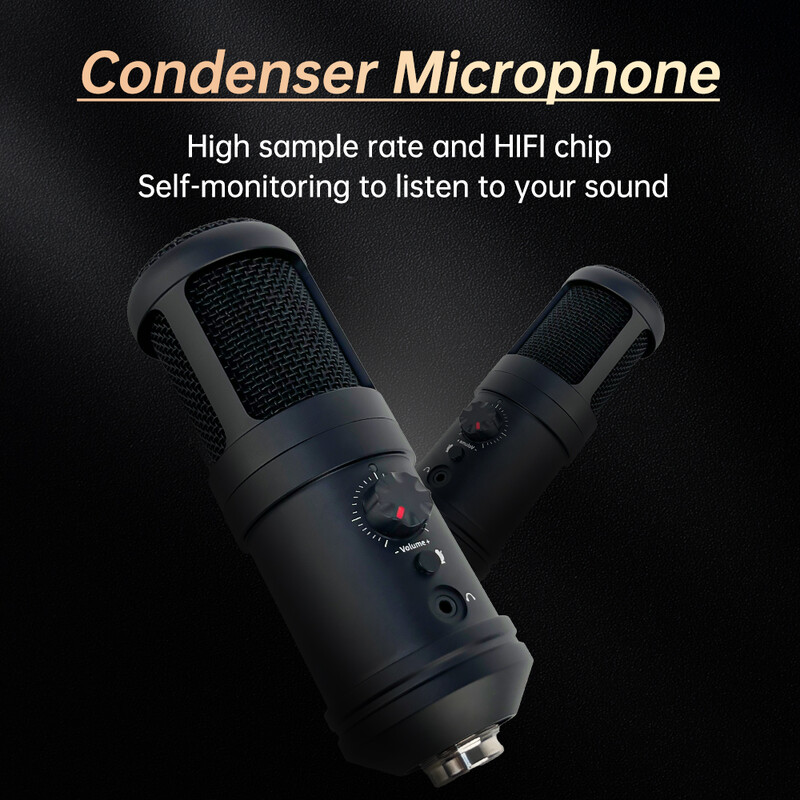 EALSEM 763 764 USB mikrofon, kondenzatorski podcast mikrofon s Plug&Play, isključivanje zvuka jednim klikom, za PC, Mac, PS4, snimanje, uživo, YouTube