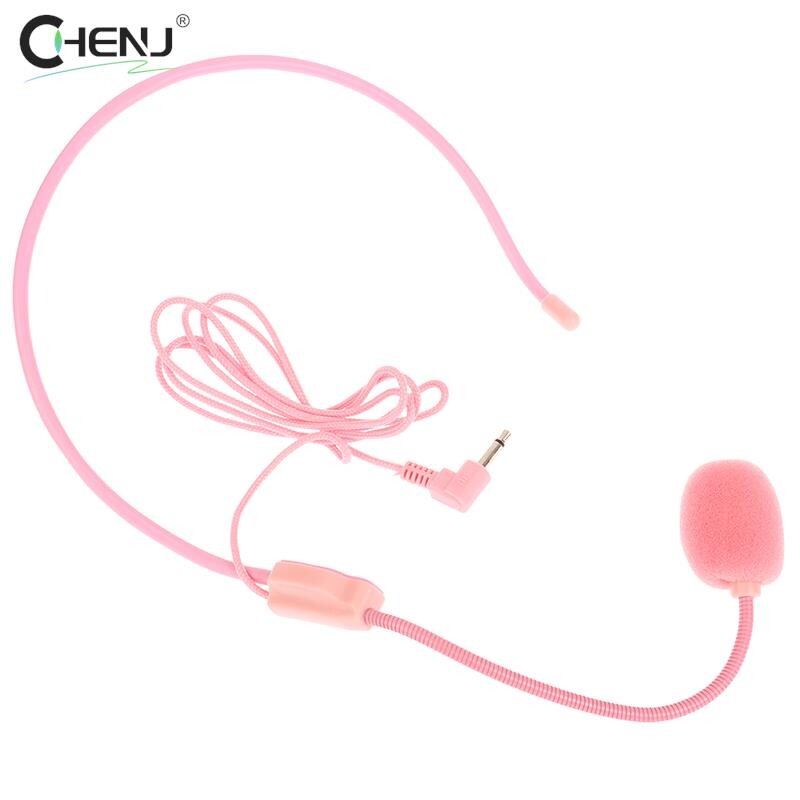 1 kom 3,5 MM slušalice sa žičanim mikrofonom za glavu, ružičasto pojačalo glasa, zvučnik, čist zvuk, mikrofon za voditelja konferencije, govornika