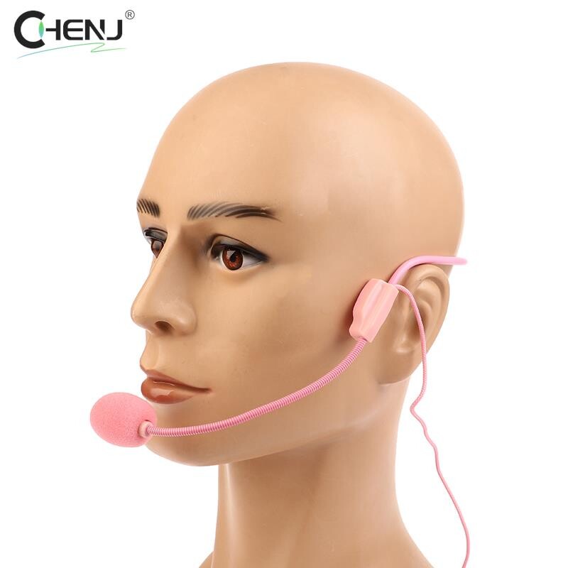 1 kom 3,5 MM slušalice sa žičanim mikrofonom za glavu, ružičasto pojačalo glasa, zvučnik, čist zvuk, mikrofon za voditelja konferencije, govornika