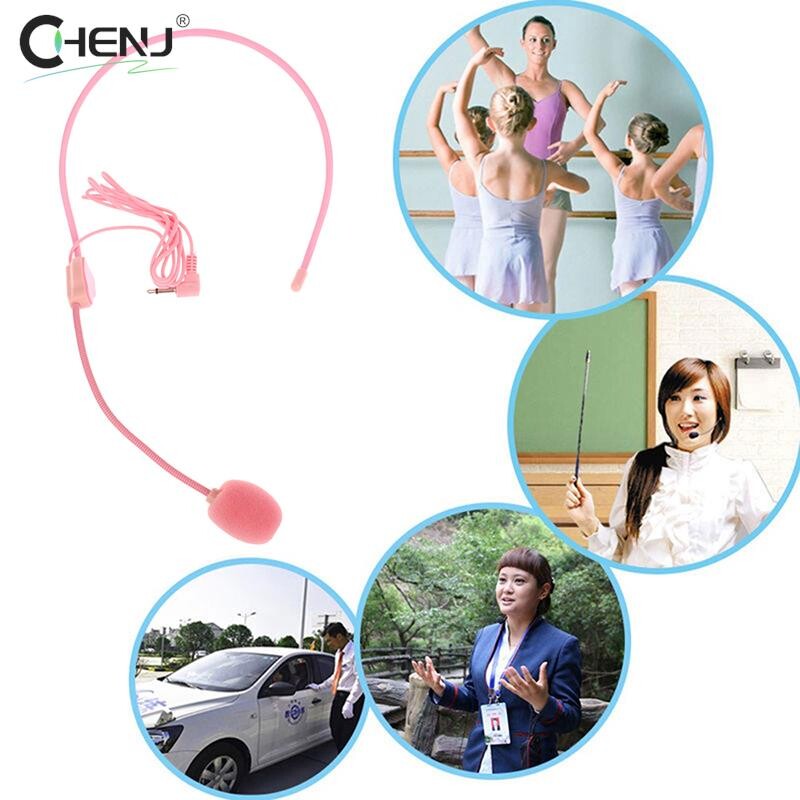 1 kom 3,5 MM slušalice sa žičanim mikrofonom za glavu, ružičasto pojačalo glasa, zvučnik, čist zvuk, mikrofon za voditelja konferencije, govornika