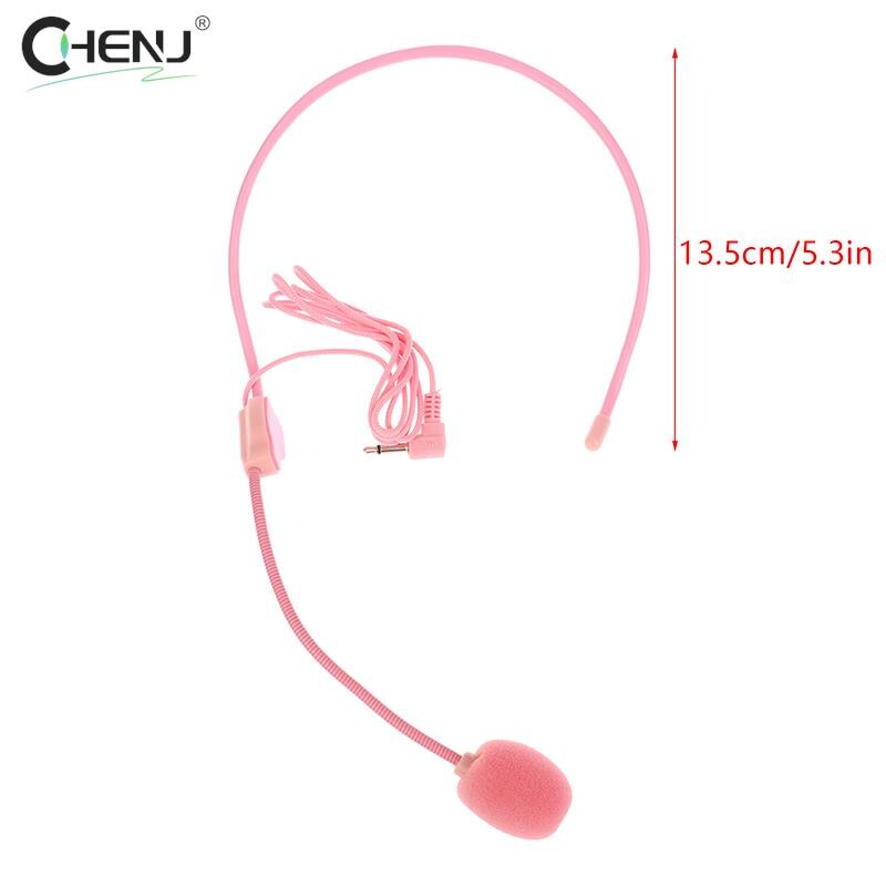 1 kom 3,5 MM slušalice sa žičanim mikrofonom za glavu, ružičasto pojačalo glasa, zvučnik, čist zvuk, mikrofon za voditelja konferencije, govornika