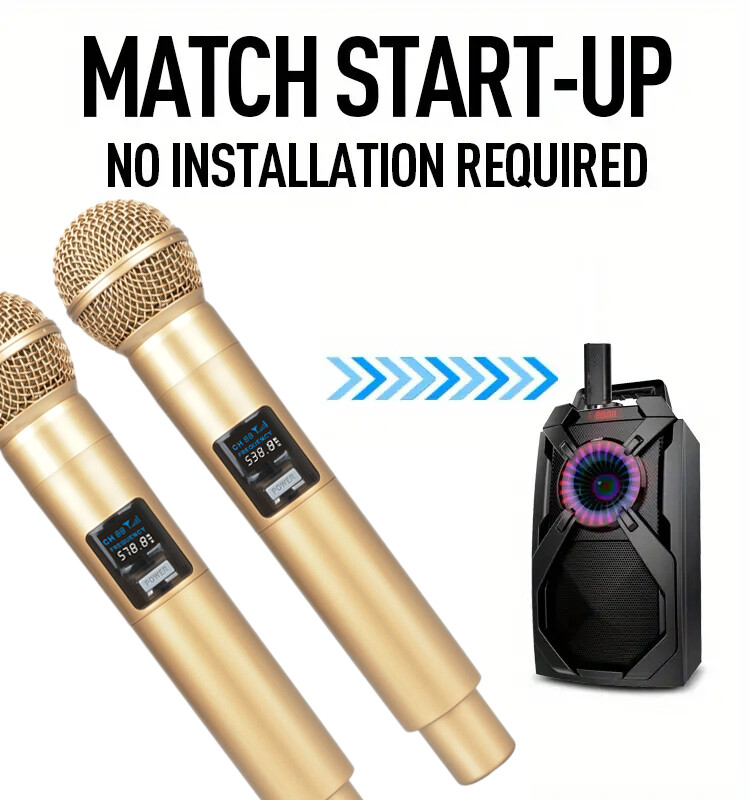 Promijenite kvalitetu/boju zvuka: zlatni bežični mikrofon 58 cijevni ručni dinamički 2.4G mikrofon DJ pojačivač za snimanje mikser