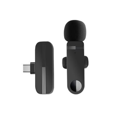 Безжичен петличен микрофон Аудио видео запис Мини микрофон за iPhone Android Лаптоп Живи игри Мобилен телефон Микрофон